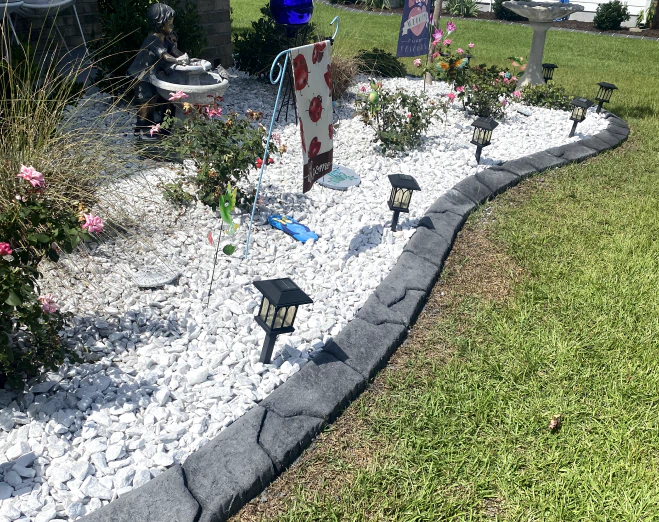 client photo residential yard with curbing